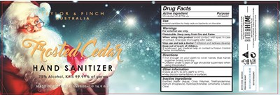 Label Image (Taylor And Finch Xmas Frosted Cedar Hand Sanitizer 500 mL 75vv)